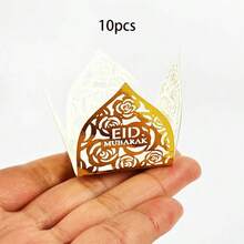 25pcs/10pcs Laser Cut Chocolate Paper Lace Boxes, Suitable For Eid Mubarak, Wedding, Party, Ramadan Festival, Arab Festivals, Islamic Festivals - Multicolor - View 13