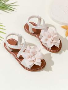 1双夏季新款儿童公主大花朵凉鞋，女童时尚休闲凉鞋