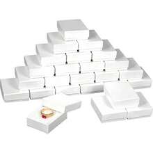 New25 White Swirl Cotton Charm Jewelry Boxes Gift Display 2 1/8 by FindingKing - blanco - Ver 3