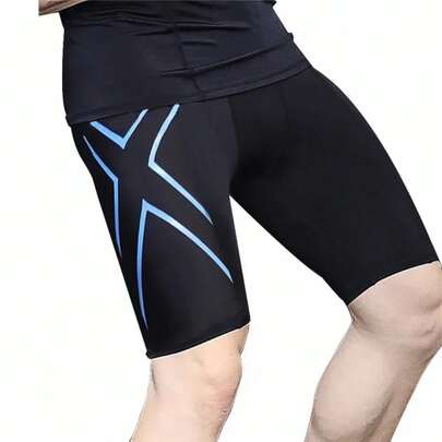 2025 New Crossfit Compression Gym Shorts Men Quick-Drying Workout Fitness Leggings Shorts Running Bottom Sports Tights For Men