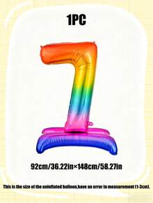 1pc 60-Inch Giant Standing Foil Number Balloon, Gold/Silver/Rainbow Color 0-9 Base Digit Balloons Suitable For Birthday Party, Anniversary, Event, Storefront Display, Family Gathering Decoration - Multicolor - View 23