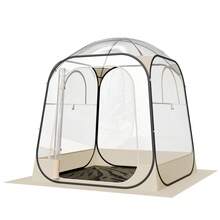 Pop Up Sports Tent, 63x63 In Clear Bubble Tent For 2-4 Persons, Waterproof Outdoor Pod With Floor Mat & Top Cover, Garden Ig Loo Dome Tents Camping Shelter For Events Fishing Cheering - 63x63 in - 查看 8