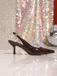 Women's Pointed Toe Kitten Heel Pumps, Ankle Strap Thin Heels Closed Toe Dress Shoes For Party, Work, Outdoor, Chocolate Brown (Run Small By 1 Size) - 巧克力棕 - 查看 6