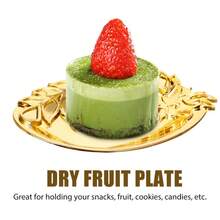 12pcs Golden Dessert Serving Tray Lightweight Break Resistant Multi Purpose Fruit Snack Platter Candy Storage Plate Dried Food - Multicolor - View 10