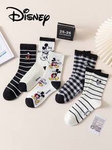 Disney 5/1 Pair Authentic Embroidered Mickey Mouse New Year Gift Socks, Cartoon Christmas Embroidered Socks, New Year Animated Socks For Men, Novelty And Interesting Socks - Multicolor - View 3