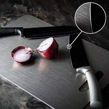 TAIMASI No Mold Cutting Board - Premium 2025 Stainless Steel Double-Sided Chopping Board | Food-Gra-De For Kitchen & Restaurant Use, Perfect For Upcoming US Holidays (Thanksgiving Nov 27, Black Fri-Day Nov 28, Christmas Dec 25) | Durable, Easy To Clean, Space-Saving, Rust-Proof & BPA-Fr-Ee, Food Safety Guaranteed - 銀色 - 查看 8