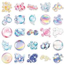 50张透明气泡贴纸，彩色海洋主题贴纸，防水PET贴纸，适用于水瓶、电脑、笔记本电脑、手机、行李箱、笔记本、冰箱等。 - F - 查看 5