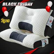 2 Stück Nackenkissen, Ergonomisches Nackenkissen, Standard-Sofakissen, Seite, Rücken- und Bauchkissen, Perfekte Zuhause-Bettwäsche, Wohnzimmer und Schlafzimmer Dekoratives Schlafkissen - Weiss - Übersicht 1