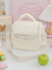 1 túi đựng cơm trưa cách nhiệt màu trơn có tay cầm, túi tote nhiều ngăn chần bông dành cho nhân viên văn phòng, du khách, dã ngoại - Túi đựng cơm trưa cách nhiệt tái sử dụng đựng thức ăn, trái cây, đồ ăn nhẹ, túi giữ lạnh chống thấm nước dung tích lớn dành cho nữ và nam, thích hợp cho dã ngoại, đi học, làm quà tặng cho nữ nhân dịp tựu trường. - Nhiều màu - Xem 6