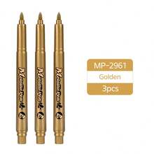 3pcs/6pcs Set Gold, Silver And White Metal Marker Pens, Medium Tip Metal Markers, Suitable For Crafting, Black Card Art, Doodling, Handmade Projects And Scrapbooking Decoration. - Multicolor - View 9