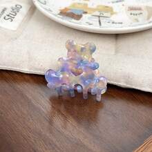 Cute Bear Acetate Hair Claw For Girls, Sweet Colorful Hair Claw For Ponytail, Small Hair Clip For Back Of Head - Màu tím rực rỡ 4,5CM - Xem 13