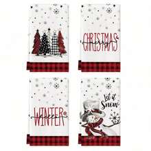 1/2Pcs Buffalo Plaid Christmas Towels - Santa Claus Tree Themed Kitchen Dish Towels 16x24 Inch, Holiday Bathroom Home Decor For Christmas Cooking Baking Seasonal Decoration - Multicolor - View 11
