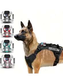 Tactical Pet Protection Harness, 5-Point Safety System, Shock Absorption & Night Vision, Universal Size Dog Vest - Multicolor - View 2