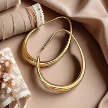 1pair Simple U-Shaped Hoop Earrings For Women - Vàng - Xem 3