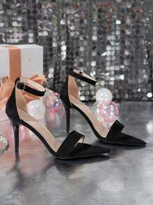 Giày sandal cao gót mũi nhọn có quai cài dành cho nữ, kiểu dáng tối giản, thanh mảnh, thích hợp cho mùa hè. - màu đen - Xem 5