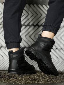 Women's Upgraded Thick Waterproof High-Top Protective Shoes, Tactical Boots With European Standard Steel Toe Cap, Anti-Smash, Anti-Puncture, Soft Rubber Sole, Fashionable Work Functional Boots