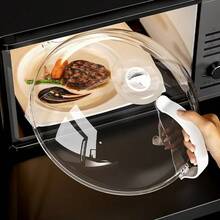 Microwave Oven Heating Cover, Heat-Resistant Anti-Splash Guard, Plastic Lid For Heating Food, Visible - White - View 2