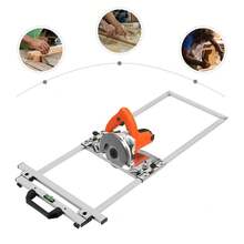 Silver Positioning Cutting Board Tool Stainless Steel Circular Saw Guide System Accurate Rip-Cut Track Rail Edge Cutting For 4" Saw - Silver - View 4