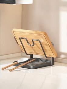 1个立式锅盖架，多功能砧板和锅盖收纳架，厨房台面储物架，适用于存放砧板、锅盖、刀具和其他厨房配件