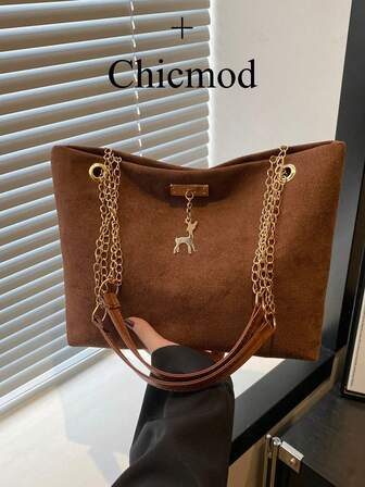 1 st polyester hjortdekoration stor kapacitet dragkedja stängning mode axelväska, lämplig för kvinnor daglig användning lämplig för shopping, plånbok, shopping, unga kvinnor, högskolestudenter, nykomlingar, tjänstemän. Mycket lämplig för kontor, högskola, arbete, affärer, pendling, utomhusaktiviteter, resor och utflykter