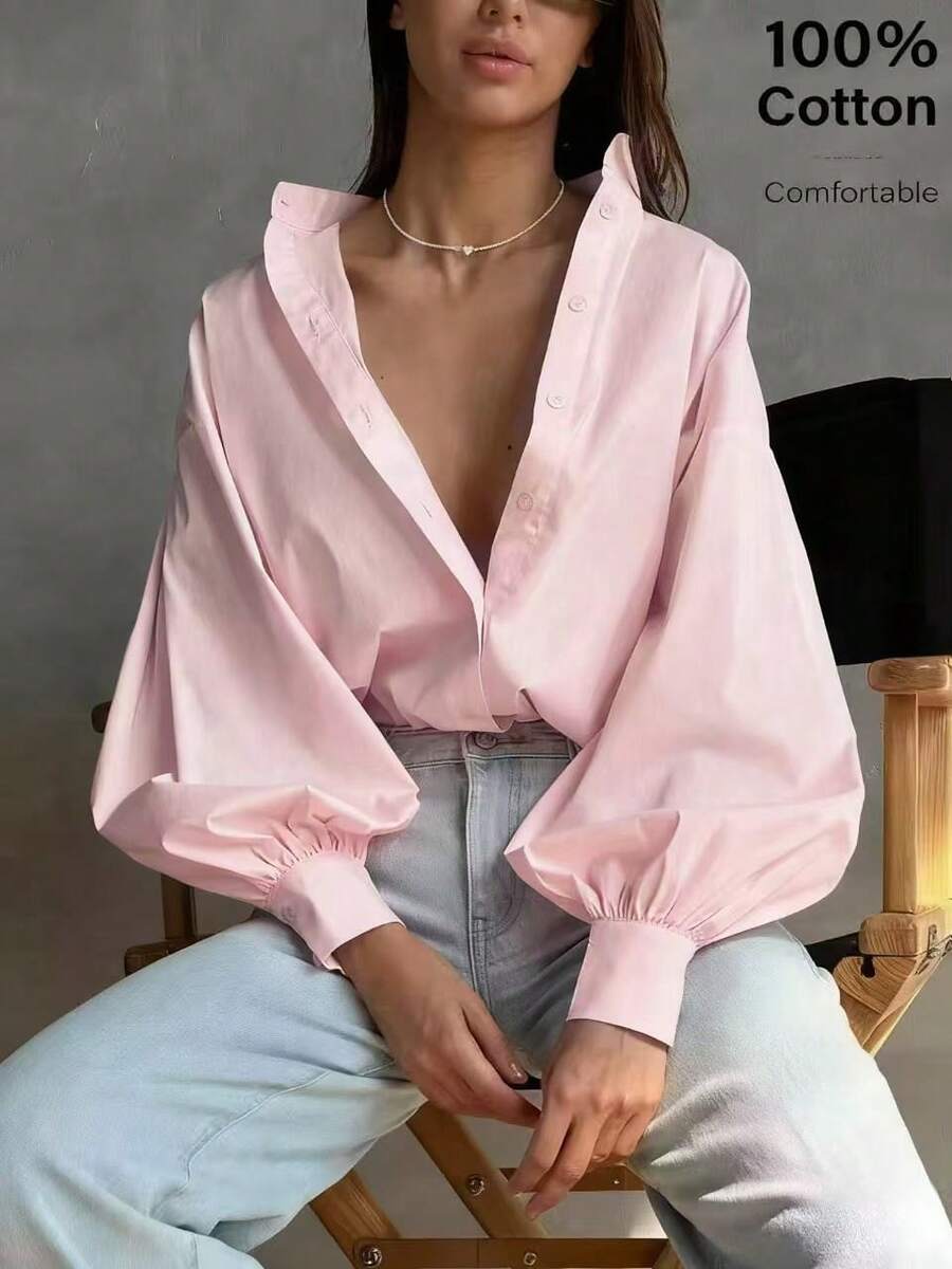 女款亞麻秋冬工作襯衫，優雅休閒白色上衣，適合 2026 畢業季與通勤穿著 | 秋冬穿搭