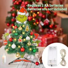Mini Cristmas Tree Wit Ead Arms Legs Tabletop Small Cristmas Tree Wit Ligs Tief Body Rative Ornamen  Ome Party R - 綠色 - 查看 7