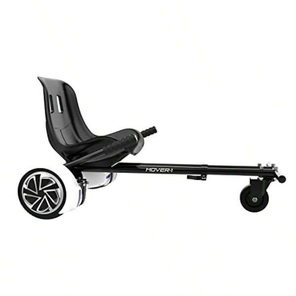 Hover-1 Kart Buggy Hoverboard Attachment Compatible With Most 6.5" And 8" Electric Hoverboards Hand-Operated Rear Wheel Control Adjustable Frame And Straps Easy Assembly And Install Hoverboard Go Kart