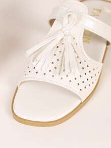 1 Pair Children's Tassel PU Casual Fashion Slippers, Suitable For Summer - Beige - View 8