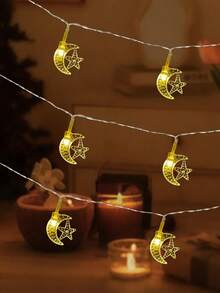 1pc 1.5/3 Meters 10/20 LED Pearl Starry Moon Decorative String Light, Battery Powered Fairy Lights Suitable For Bedroom, Living Room, Party, Wedding, Home, Yard, Path, Holiday Party Supplies, Party Decor, All Season Decor, Fireplace, All Season Decor [Batteries Not Included] - Warm Color - View 2