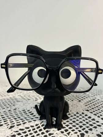 Soporte para gafas de gato impreso en 3D - Organizador de escritorio de plástico lindo con soporte para gafas, decoración del hogar y regalo festivo, adecuado para Halloween, Pascua, Día de San Valentín, artículos de oficina y almacenamiento en el hogar.