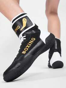 TACHUAN Professional Wrestling Shoes, Men's High-Top Combat Boxing Shoes, Training Shoes, Kickboxing Boots, Fitness Martial Arts Shoes