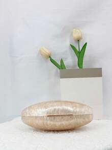 Túi xách Acrylic họa tiết đá cẩm thạch tối giản thời trang, Túi đeo chéo cầm tay độc đáo cá tính thanh lịch - Màu be - Xem 3