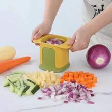 Multifunctional Stainless Steel Kitchen Knife, Potato Cutter For Slicing Onions, For Kitchen - Yellow - View 11
