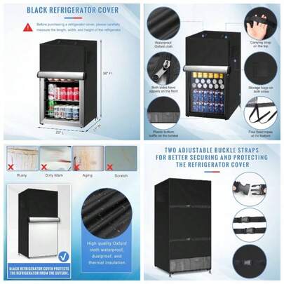 - Funda para refrigerador para exteriores, impermeable, congelador vertical vertical, cubierta de proteccin para bebidas y cerveza, para la mayora de congelador compacto cbico de