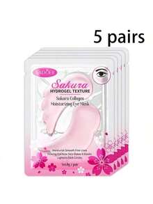 SADOER 1/5/10片膠原蛋白眼膜，低過敏性，櫻桃/櫻花香調，保濕緊緻，抗皺呵護眼周嬌嫩肌膚，減淡皺紋、浮腫與黑眼圈，提亮眼周肌膚 - 彩色 - 查看 12