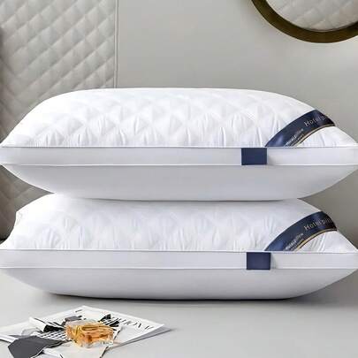 1pc Deep Sleep Bed Pillows, New High-Quality Sleeping Pillow - Hotel Style, Neck Support Pillow, Relaxing Sleep, Ideal For Christmas Gift, White, 74X48cm