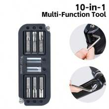 WEST BIKING 自行车维修工具 10 合 1 多功能组合工具扳手 便携式自行车工具 适用于山地车 公路车扳手 - 黑色 - 查看 11