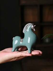 精美唐代陶瓷马雕像 - 多功能室内/室外装饰，适合家居和办公室，完美的家居饰品 - 彩色 - 查看 8