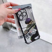 Funda de teléfono de diseño de personaje de dibujos animados de anime monstruo púrpura para iPhone 16 15 14 13 12 11 Pro Max X XR XS MAX 8 7 Plus, a prueba de golpes, transparente, suave, cubierta trasera - Mezcla de colores - Ver 5