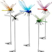 Dragonfly Garden Décor Stakes, Dragonfly Clip On Hat, 3D Fake Dragonflies Deer Or Horse Fly Nature Enemy To Scare Garden Fly Indoor Outdoor (5Pcs(1unit/Color)) - 5pcs 1unit or Color - 查看 1
