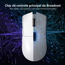 ATTACK SHARK X11 Wireless Gaming Mouse With RGB Magnetic Charging Base, PixArt PAW3311 Sensor, Ultra-Light 59g, 3 Modes (Wired/2.4G/Bluetooth), Up To 22,000 DPI, PC/WIN Compatible - 白色 - 查看 3