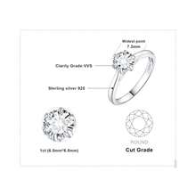 JewelryPalace Classic 0.5-2ct Round Cut Moissanite Solitaire Engagement Rings For Women, 14K White Yellow Rose Gold Plated 925 Sterling Silver Promise Ring, Simulated Diamond Anniversary Rings D-F VVS,SterlingSilver10 - SterlingSilver10 - 查看 3