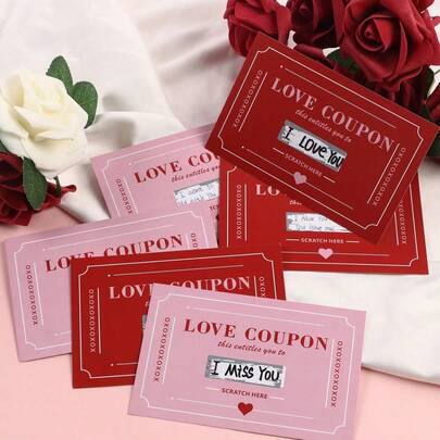 5/20张情侣刮刮卡优惠券，DIY情人节爱情优惠券卡，情侣DIY浪漫约会刮刮卡，送给妻子/丈夫的礼物，结婚纪念日礼物