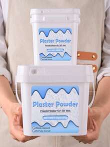 2lb/6lb/7lb Square Bucket Packing Send Spoon,907g/2720g/3175g Resin High Density Plaster Powder For DIY Sculpture Molds,Vases Making Casting Production Material Gypsum Powder In Barrel - White - View 4