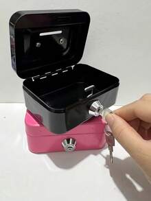 Lockable Coin Bank With 2 Keys, Small Metal Piggy Bank With Lock And Coin Slot, Suitable For Storing Coins, Cash, Valuables, Cards, Documents, Portable Storage Box For Office Use, Ideal Gift And Home Decor For Men And Women - Multicolor - View 8