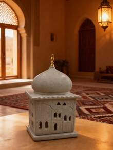 1pc Creative New Middle Eastern Style Crescent Moon Castle Incense Burner Decor, Elegant Tabletop Center Piece, Suitable For Indoor/Outdoor Decor, Office, Mosque - Muslim Holiday Gift (No Electricity Required)