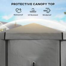 12' X 12' Hexagonal Pop Up Gazebo, Outdoor Canopy Tent - Xám đậm - Xem 7