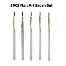 5Pcs Elastic Nail Art Sweep Brushes, DIY Gradient & Ombre Painting Tools For Gel Polish, Professional Manicure Accessories