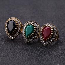1 chiếc nhẫn nhựa cây cổ điển, nhẫn đơn thời trang phong cách Bohemian dành cho nữ, thích hợp làm quà tặng ngày lễ và đeo hàng ngày - Màu xanh lá cây đậm - Xem 2
