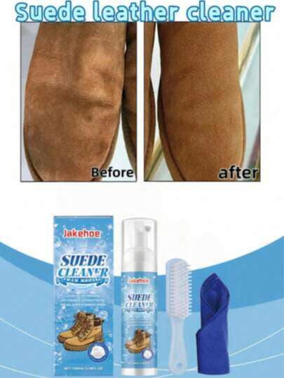 One Piece Suede Cleaner Suede Cleaning Dirt Suitable For Knitted Boots Leather Canvas Cleaner Kit (100ML + Brush + Towel) (New And Old Models Are Sent Randomly)
